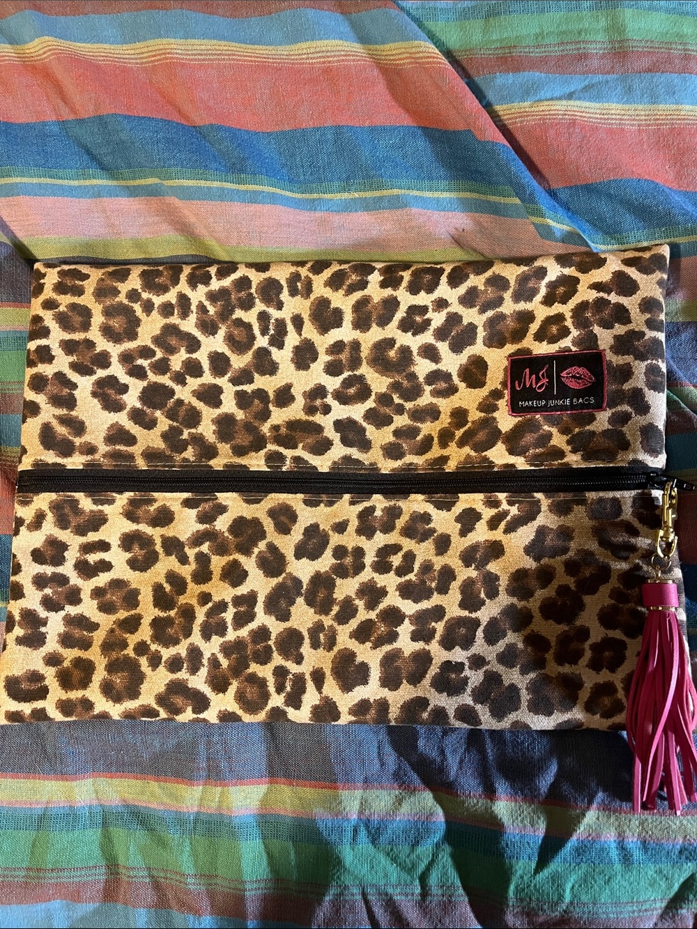 Makeup Junkie Bag with Pink Tassel